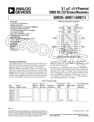 17659925ADM205 数据手册首页