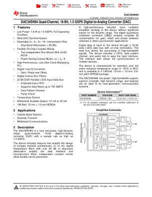 DAC34SH84 datasheet cover page