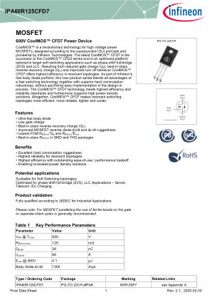 IPA60R125CFD7 数据手册首页