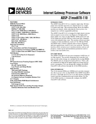 ADSP-21MOD870-110 数据手册首页