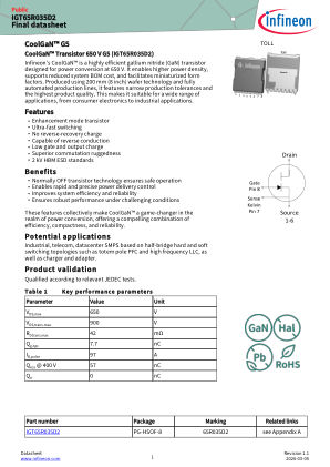 IGT65R035D2 datasheet cover page