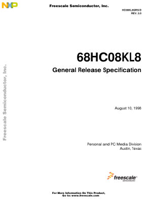 HC08KL8GRS datasheet cover page