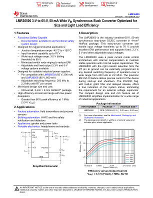LMR36500 datasheet cover page