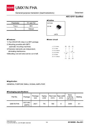 UMX1NFHA 数据手册首页
