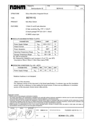 BD7411G datasheet cover page