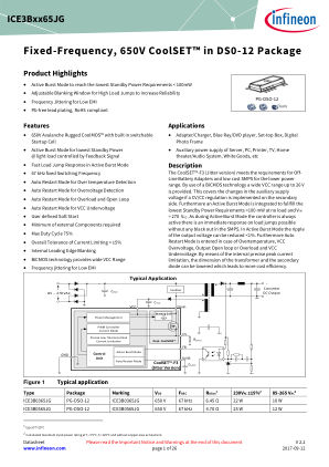 ICE3B0365JG datasheet cover page