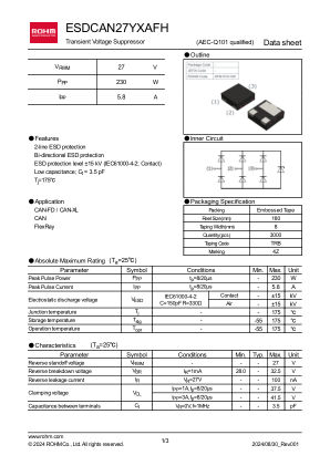 ESDCAN27YXAFH 数据手册首页