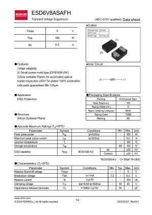 ESD6V8ASAFH 数据手册首页
