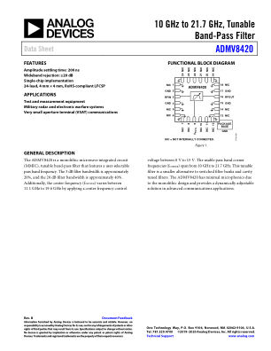 ADMV8420 datasheet cover page