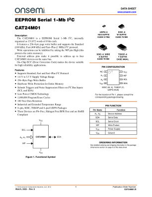 CAT24M01 datasheet cover page