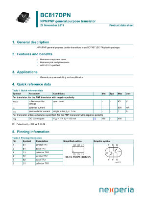 BC817DPN datasheet cover page