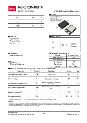 RBR3RSM40BTFTL1 数据手册首页