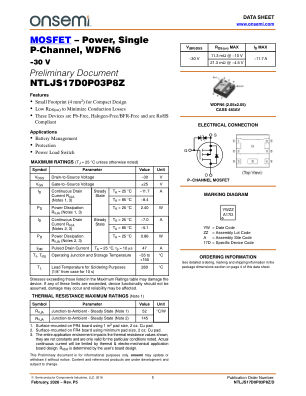 NTLJS17D0P03P8Z datasheet cover page