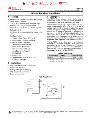 LMP8646 datasheet cover page