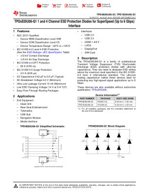TPD4E05U06-Q1 数据手册首页