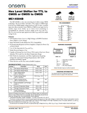 MC14504B 数据手册首页