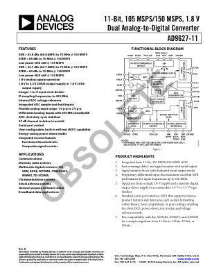 AD9627-11 datasheet cover page