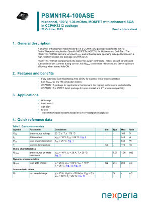 PSMN1R4-100ASEJ 数据手册首页