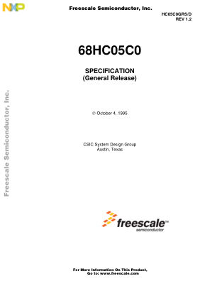 HC05C0GRS 数据手册首页