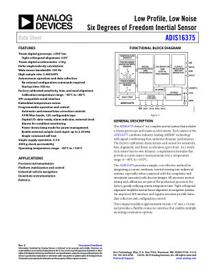 ADIS16375 数据手册首页