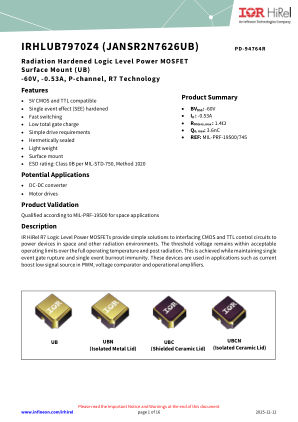 IRHLUB7970Z4 datasheet cover page