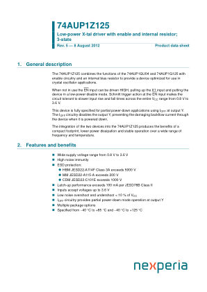 74AUP1Z125GF 数据手册首页