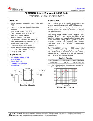 TPS562202S datasheet cover page