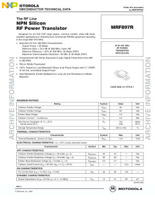 MRF897R 数据手册首页