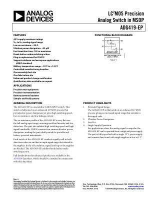 ADG419-EP 数据手册首页