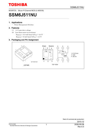 SSM6J511NU datasheet cover page