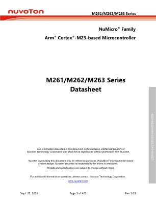 M261 datasheet cover page