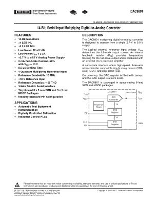 DAC8801 datasheet cover page
