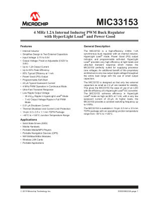 MIC33153YHJ-TR datasheet cover page
