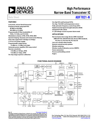 ADF7021-N datasheet cover page
