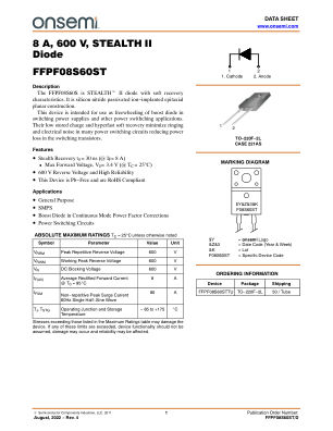 FFPF08S60ST datasheet cover page
