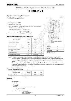GT30J121 datasheet cover page