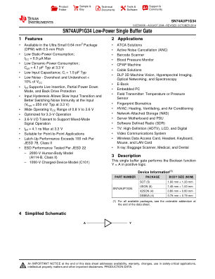 SN74AUP1G34 datasheet cover page