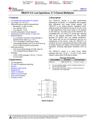 TMUX131 datasheet cover page