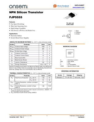 FJP5555 datasheet cover page