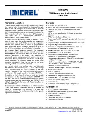 MIC3002GML datasheet cover page