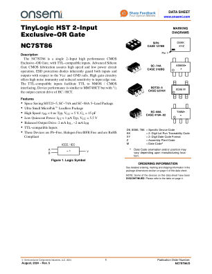 NC7ST86 数据手册首页