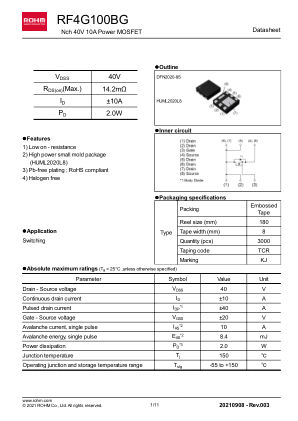 RF4G100BG 数据手册首页