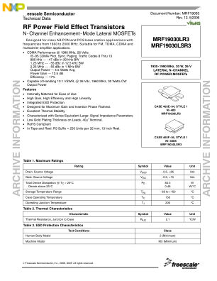 MRF19030 数据手册首页