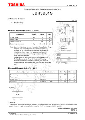 JDH3D01S 数据手册首页