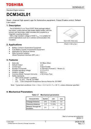 DCM342L01 datasheet cover page