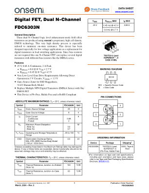 FDC6303N datasheet cover page