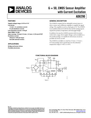 AD8290 datasheet cover page