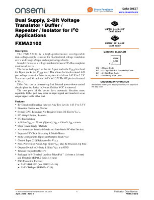FXMA2102 数据手册首页