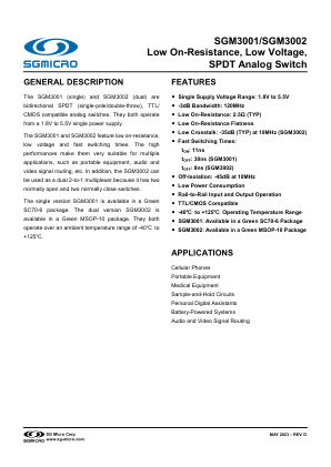SGM3001 datasheet cover page