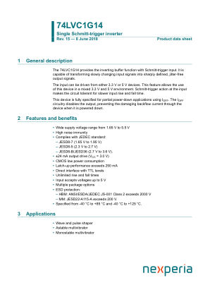 74LVC1G14GF datasheet cover page